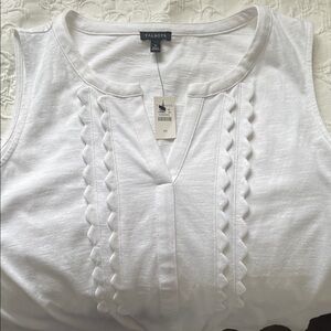 Talbots White Textured Tank Top